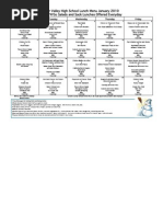 SVHS Lunch Menu Jan 20101