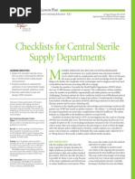 Checklists For Central Sterile Supply Departments: CIS Self-Study Lesson Plan