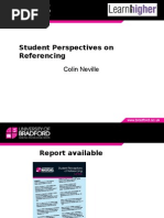 Student Perspectives On Referencing