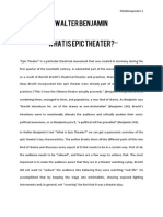 Walter Benjamin What Is Epic Theater