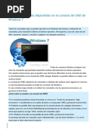 Lista de Comandos Disponibles en La Consola de CMD de Windows 7