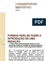 Texto Dissertativo Argumentativo Introdução