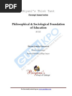 Philosophical & Sociological Foundation of Education