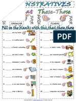 Demonstratives Pronouns This These That Those Worksheet 1