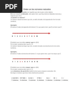 Orden en Los Números Naturales