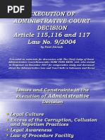 Execution of Administrative Decision