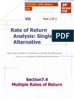 Rate of Return Analysis: Single Alternative: Graw Hill