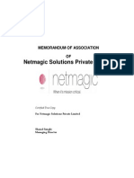 Netmagic Solutions Private Limited: Memorandum of Association OF