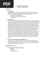 Psychodynamic Psychotherapy Deborah L. Cabaniss, M.D. I. Definitions A. Psychotherapy