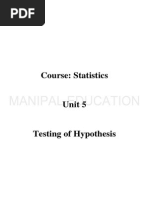 Unit 5 - Testing of Hypothesis - SLM