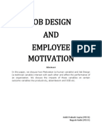 Job Design and Employee Motivation