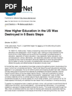 How Higher Education in The US Was Destroyed in 5 Basic Steps