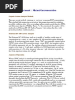 Experiment 1: Method/Instrumentation: Organic Carbon Analysis Methods