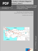 Grid Connection Requirements For Wind Turbine Systems in Some Countries Comparison To Turkey