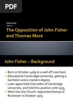 The Opposition of John Fisher and Thomas More