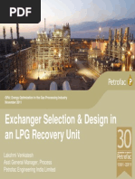 Exchanger Selection & Design in An LPG Recovery Unit