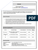 Vivek Patil Resume Engineers Resume Sample B.E Computer