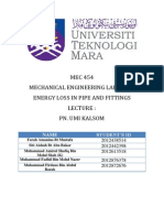 Energy Loss in Pipe and Fittings
