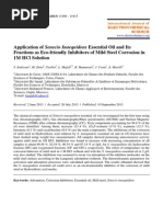 Application of Senecio Inaequidens Essential Oil and Its Fractions As Eco-Friendly Inhibitors of Mild Steel Corrosion in 1M HCL Solution