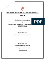 National Law Institute University Bhopal: Industrial Hazards and Environment Protection