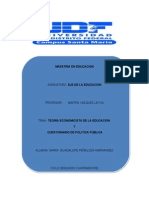 Mapa Conceptual Teoria Economicista de La Educacion