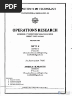 Operations Research NOTES by Divya - RNSIT