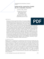 Code-Switching and The Construction of Ethnic Identity in A Community of Practice