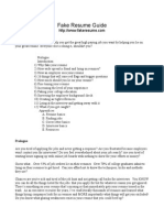 Fake Resume Guide PDF