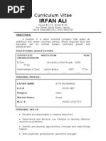 Curriculum Vitae of Irfan 97-2003