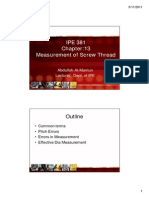 IPE 381 Measurement of Screw Thread: Outline