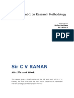 Sir C V Raman: Assignment-1 On Research Methodology