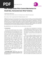 New, Simple Blade-Pitch Control Mechanism For Small-Size, Horizontal-Axis Wind Turbines