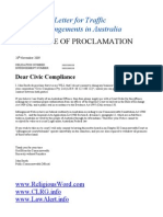 Traffic Infrigements Letter