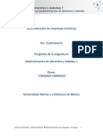 Unidad 1. Clasificacion de Los Establecimientos de Alimentos y Bebidas PDF