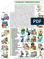 Daily Routines Vocabulary Wordsearch Puzzle Worksheet PDF