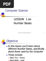 Computer Science: Lesson 1 On Number Bases