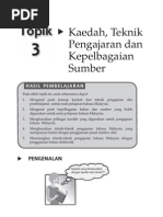 Topik 3 - Kaedah, Teknik Pengajaran Dan Kepelbagaian Sumber PDF