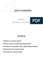 Lesson Planning: PPG215 Semester 1, 2014/2015