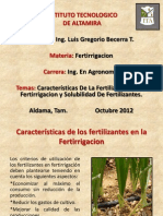 Caracteristicas de La Fertilizacion en La Fertirrigacion