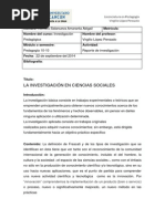 Reporte de La Investigacion en Ciencias Sociales