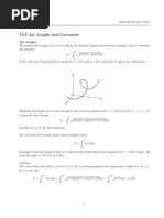 13.3 Arc Length and Curvature