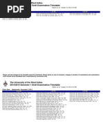 UWI Exam Timetable Draft 1.1