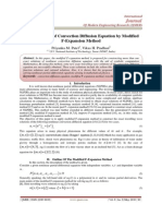 Exact Solutions of Convection Diffusion Equation by Modified F-Expansion Method