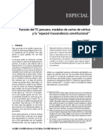 Renzo Cavani - Función Del TC Peruano, Modelos de Cortes de Vértice y La "Especial Trascendencia Constitucional"