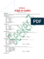 Solved MCQs CS601 Lec1101