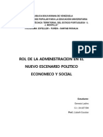 Rol de La Administracion en El Nuevo Escenario Politico Economico y Social