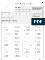 BMAT Specimen Section 1 Response Sheet