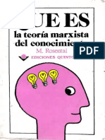 Qué Es La Teoria Del Conocimiento (Rosental, M)