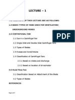 8.1 Mechanical Ventilation - Fans For Ventilation Underground Mines