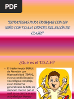 Estrategias para Trabajar Con Un Niño Con Tdah